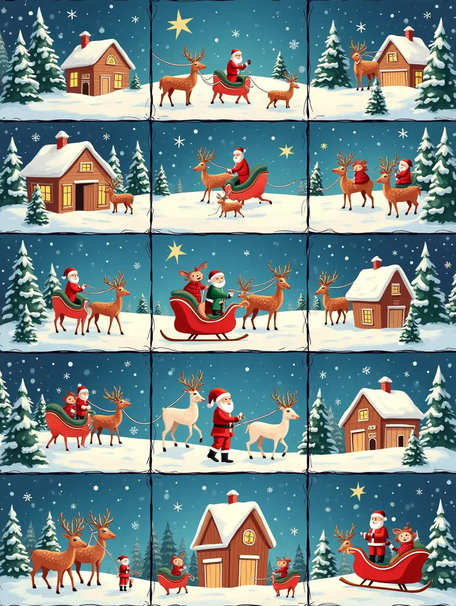 Vibrant Christmas Scenes A Festive Horizontal Collage