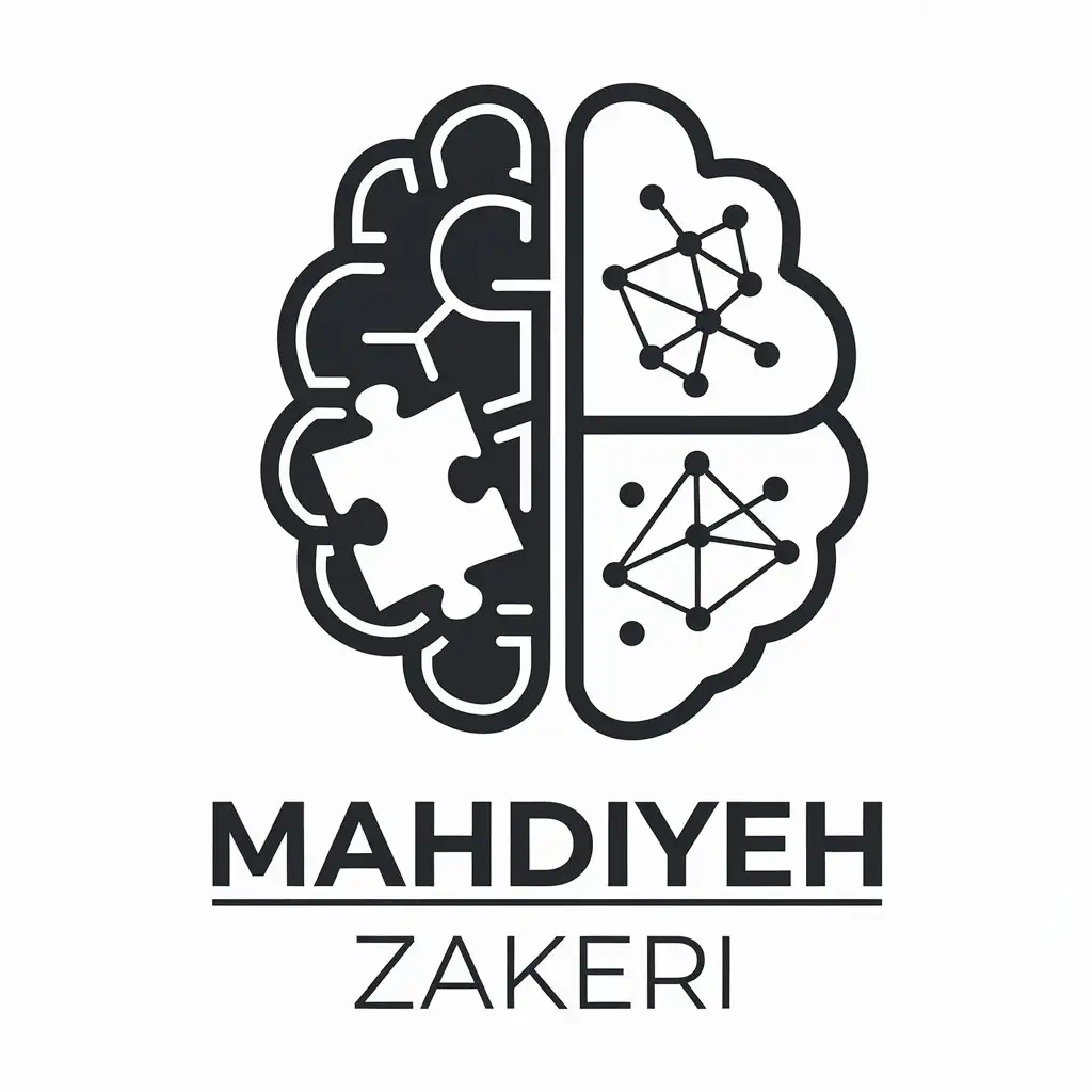 LOGO-Design-for-Mahdiyeh-Zakeri-Brain-Scrambled-Puzzle-and-Neural-Network-Theme-for-Psychology-Industry