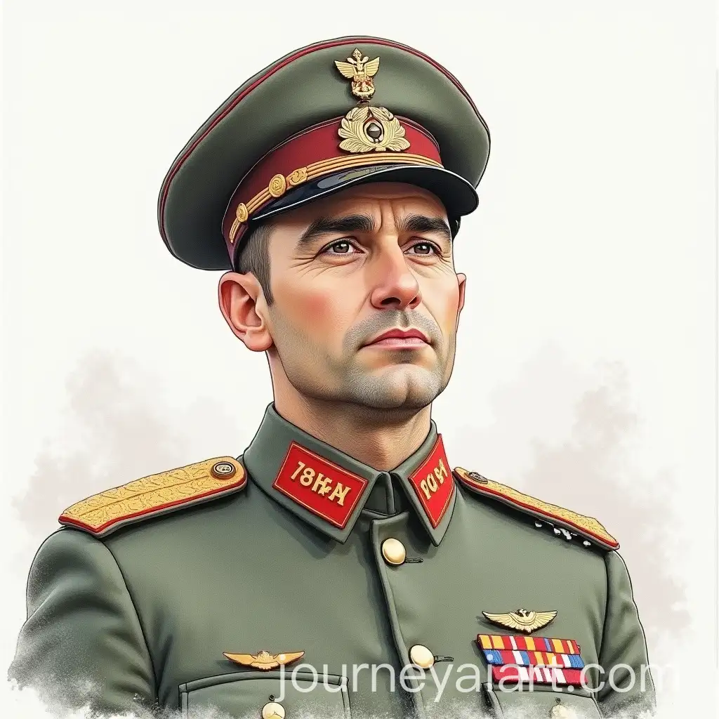 Portrait-of-Fanis-Husainov-War-Hero-in-Military-Uniform