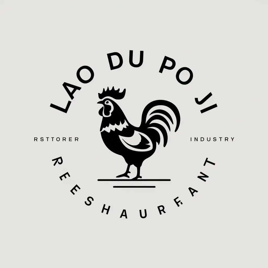 a vector logo design,with the text "lao du po ji", main symbol:grandma chicken old rooster,Minimalistic,be used in Restaurant industry,clear background