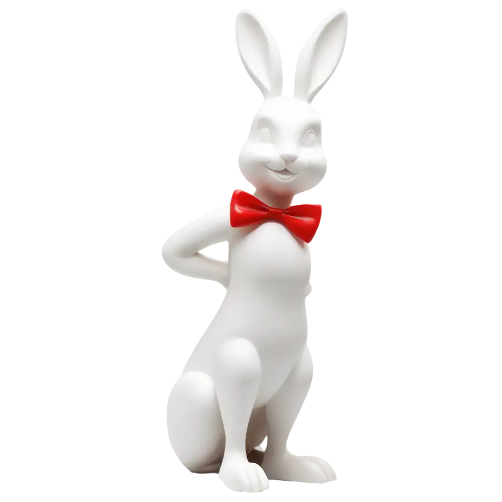 Elegant-Easter-Bunny-PNG-Image-with-White-Porcelain-Finish-Perfect-for-Seasonal-Decor-and-Holiday-Designs