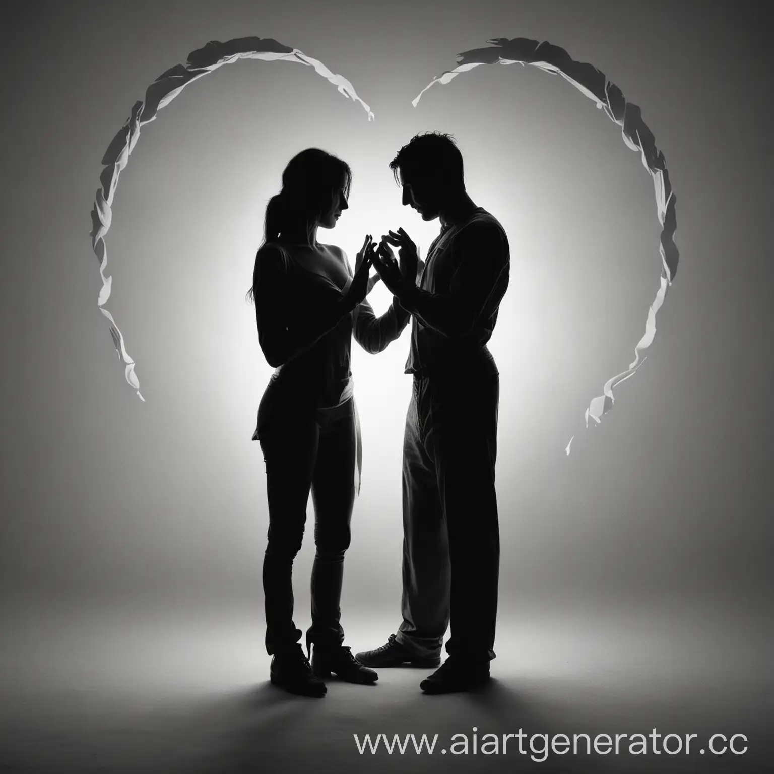 Silhouette-of-a-Couple-Forming-Heart-Shape-with-Hands