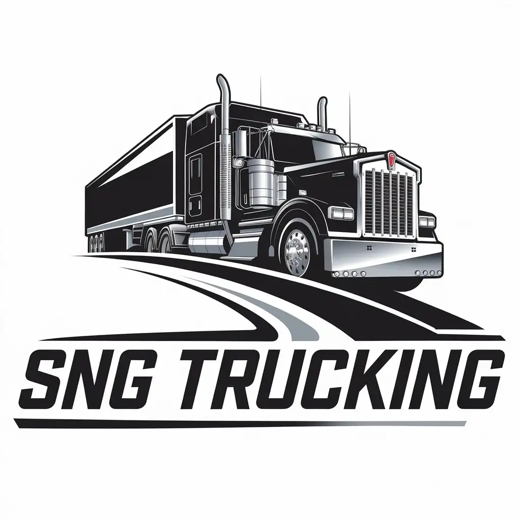 LOGO Design for SNG Trucking Modern Black Silver Emblem for Kenworth Truck Fleet