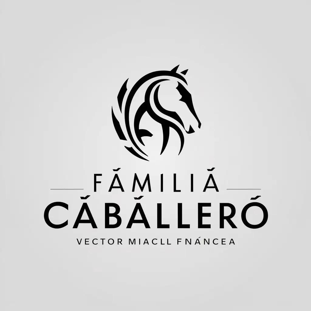 LOGO Design for Familia Caballero Vector with Horse Breeds Theme for Finance Industry