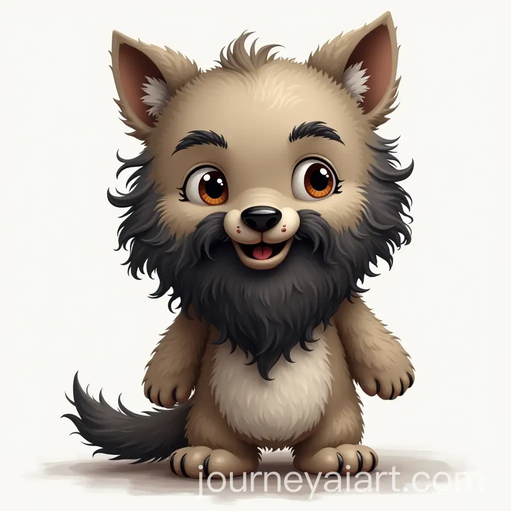 Anthropomorphic-Wolf-Plush-Toy-with-Bearded-Bald-Man-Look