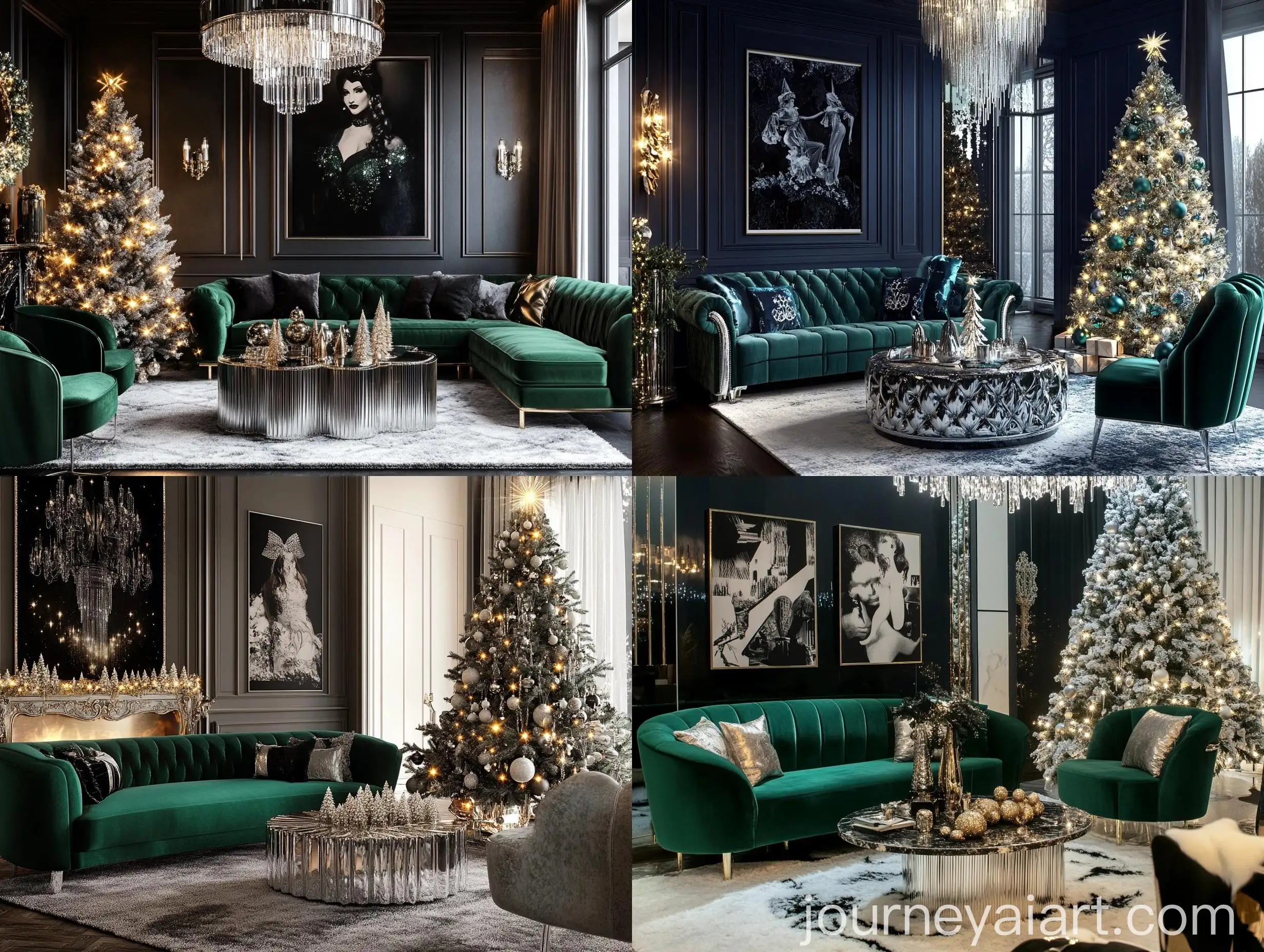Luxurious-Living-Room-with-Contemporary-Glam-Aesthetic-and-Elegant-Christmas-Decor