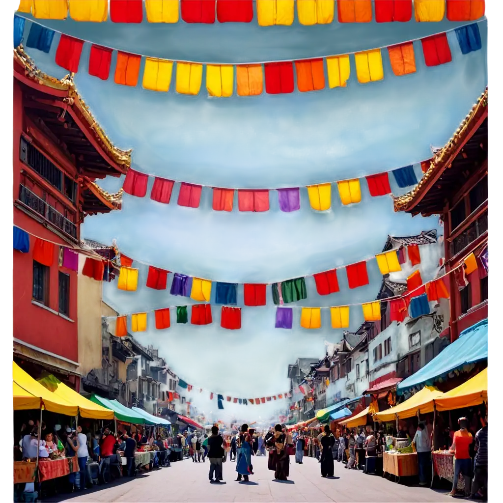 Vibrant-Street-Festival-PNG-Image-Traditional-Clothing-Folk-Music-and-Colorful-Lanterns-in-a-Lively-Daytime-Setting
