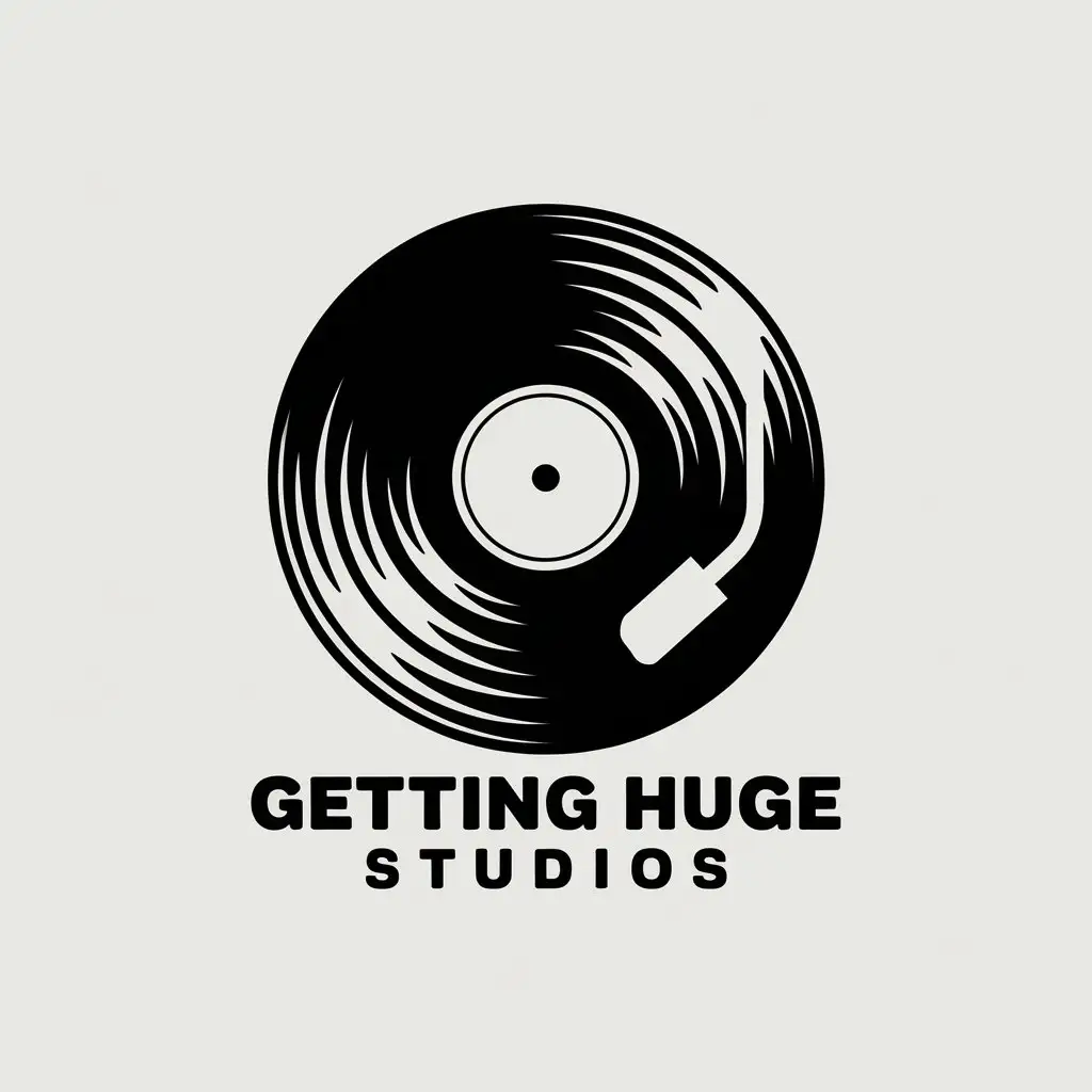 LOGO Design for Getting Huge Studios Vinyl Symbol with Bold and Modern Style for Entertainment Industry