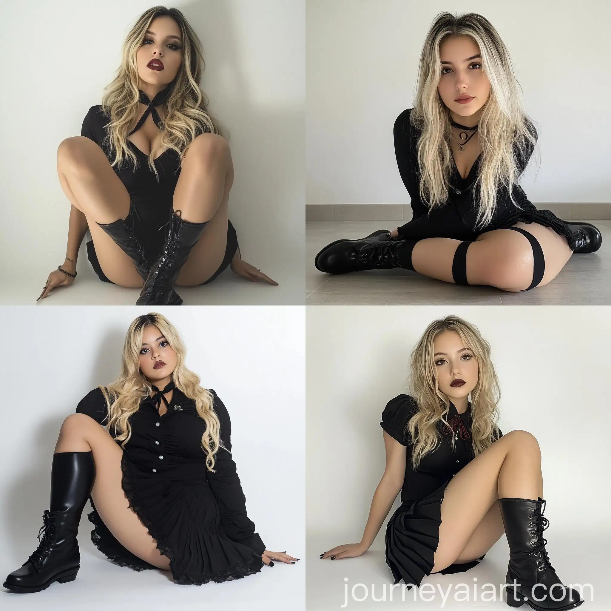 Brazilian-School-Woman-in-Black-Uniform-with-Makeup