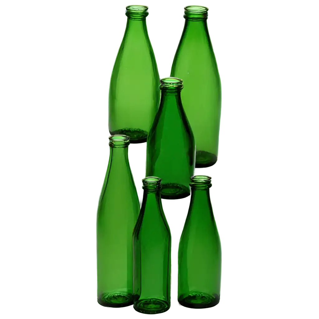 Green-Bottles-PNG-Image-A-Dynamic-Collection-and-Sorting-Concept-for-Clear-Visual-Appeal