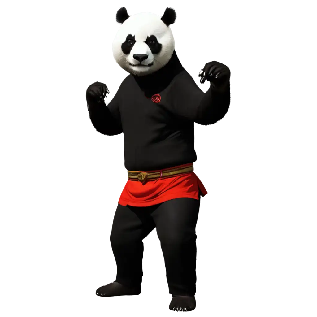 PNG-Image-of-a-Panda-Gaming-in-Kung-Fu-Clothes-A-Playful-Fusion-of-Culture-and-Fun