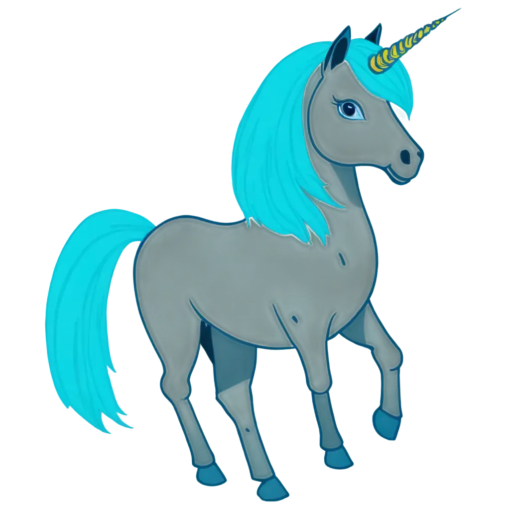 Cyan-Unicorn-PNG-Image-Stunning-Digital-Artwork-for-Creative-Projects