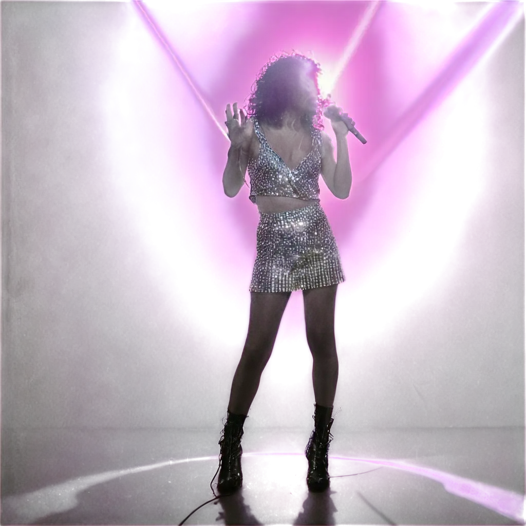 Dynamic-Silhouette-Singer-in-Disco-Outfit-with-Mic-on-Stage-PNG-Image-Creation