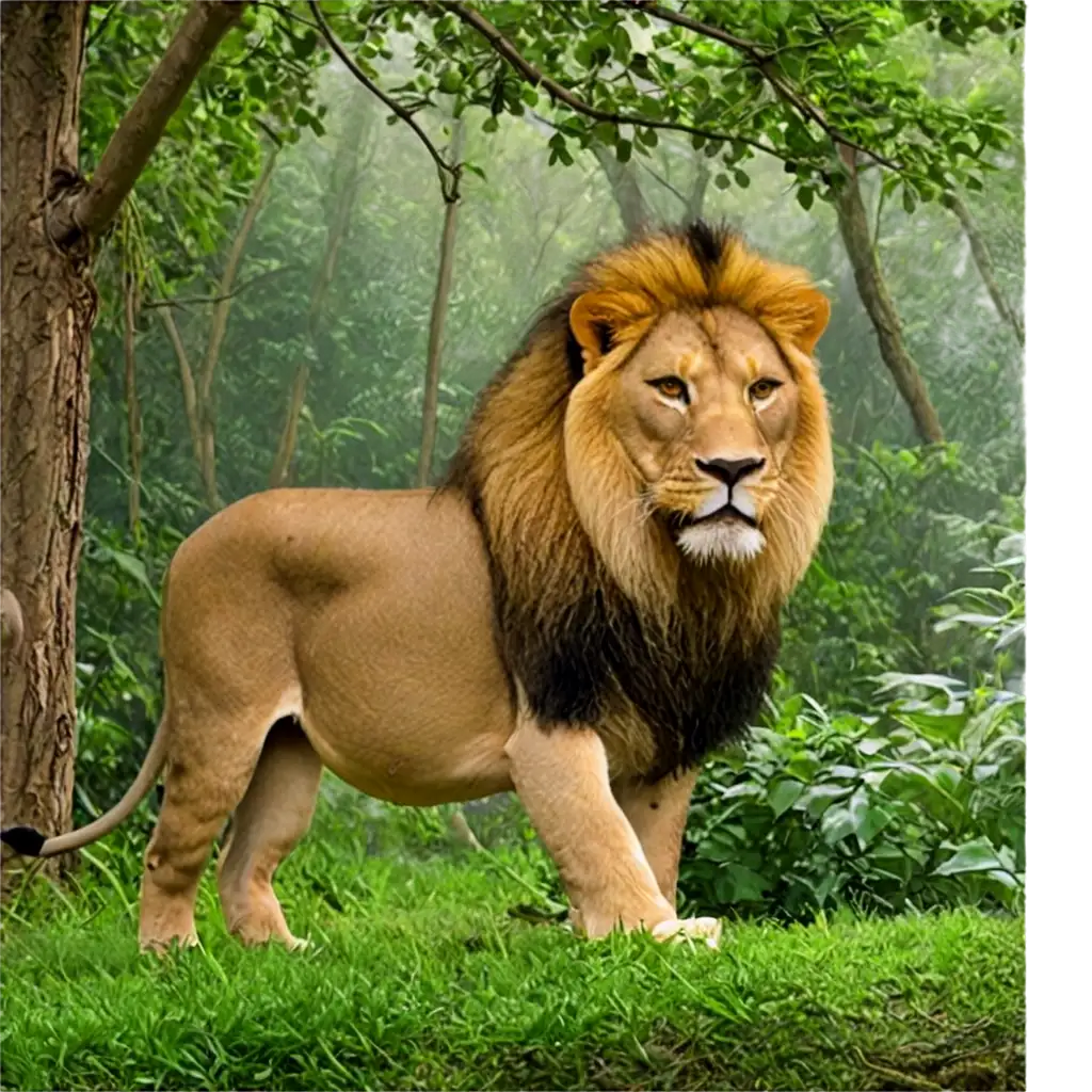 Majestic-Lion-in-Jungle-HighQuality-PNG-Image-for-Stunning-Visuals