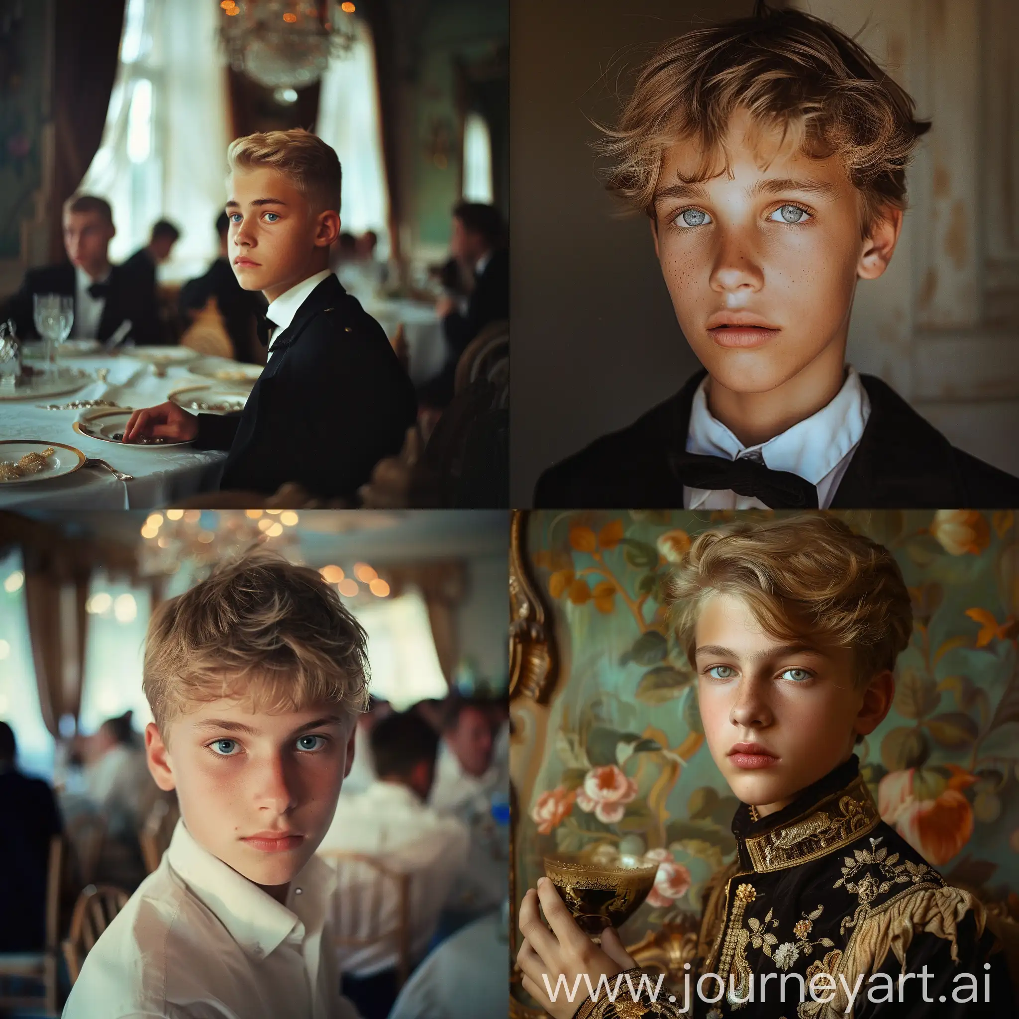 Russian-Teenage-Boy-Aristocrats-at-Party-Blonde-Blue-Eyes-Beauty