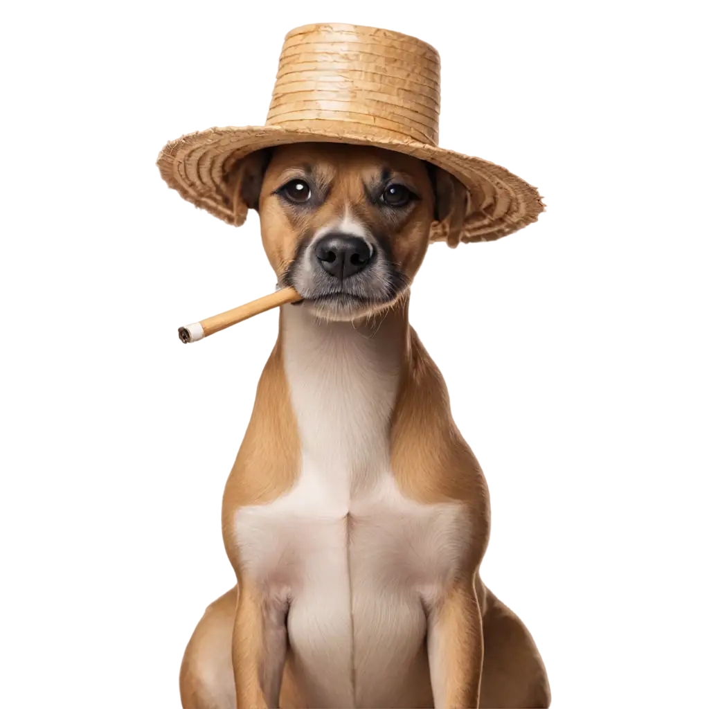 Dog-in-Chinese-Hat-and-Mustache-Smoking-Bamboo-PNG-HighQuality-Transparent-Image-for-Creative-Projects