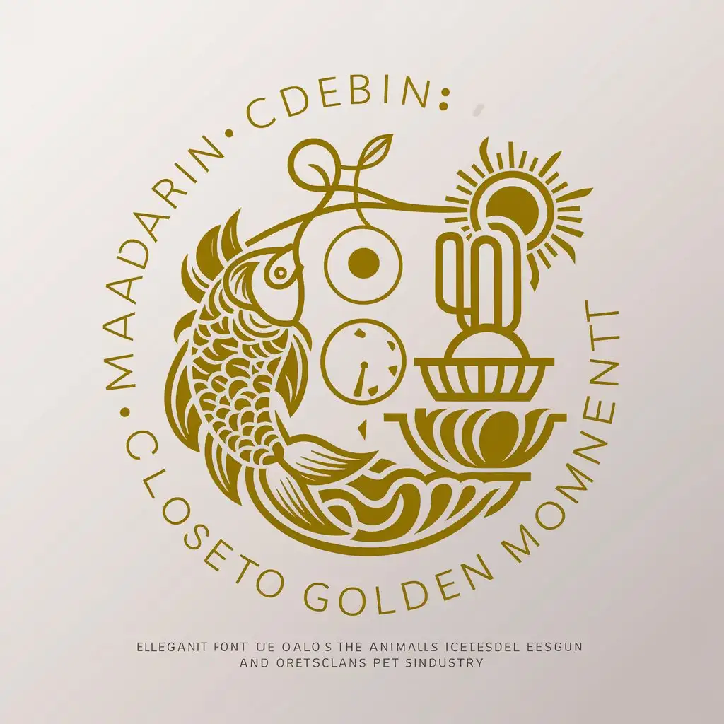 LOGO-Design-for-Mandarin-ClosetoGolden-Moment-Ornamental-Fish-Ball-Cactus-Sun-Theme-for-the-Animals-Pets-Industry