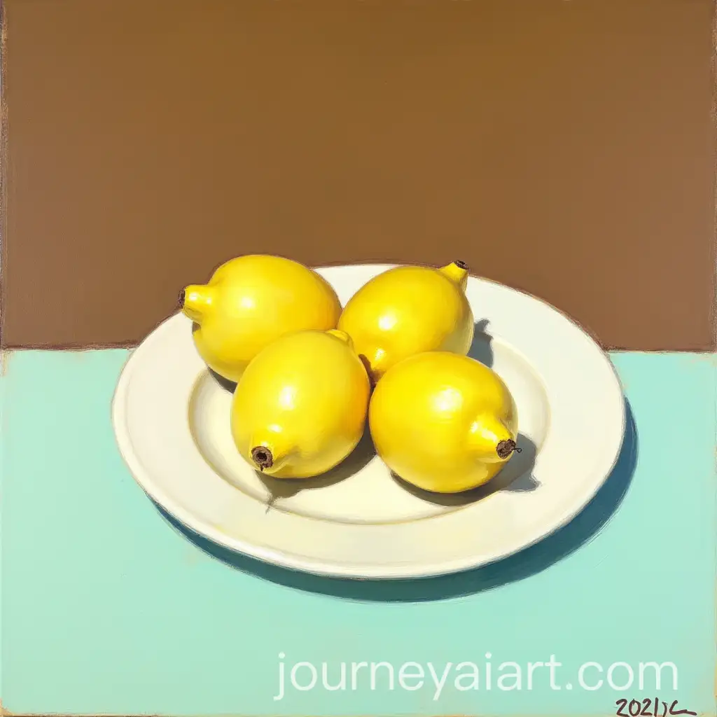 PostImpressionist-Still-Life-of-Lemons-on-a-White-Plate