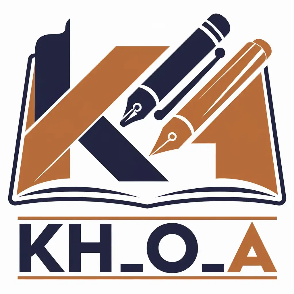 LOGO Design for KHOA Vector Book and Pen Symbol for Education Industry