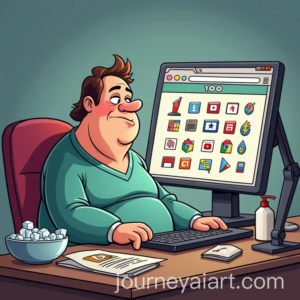 Humorous-Cartoon-Meme-of-a-Chubby-Person-Overwhelmed-by-Work