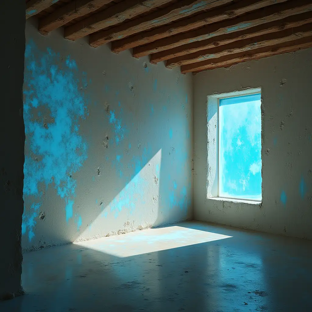 Glowing-Phosphorus-Plastered-Wall-in-Sunlit-Interior