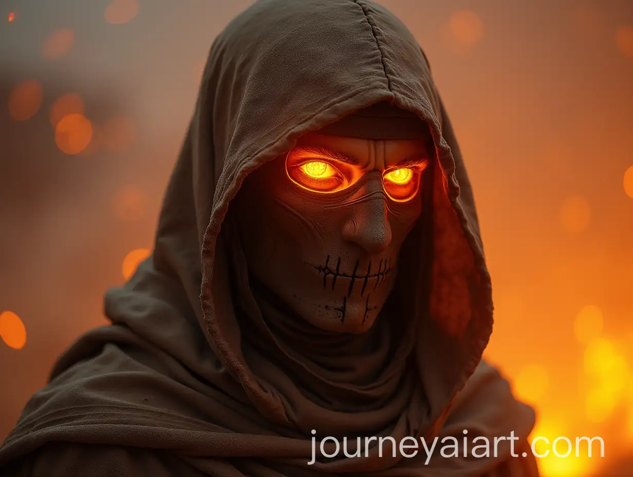 Masked-Male-Mantled-Amber-Desert-Energy-Spirit-with-Glowing-Eyes