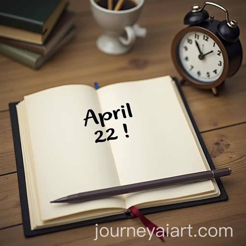 Notebook-Open-on-Desk-with-April-22-Written