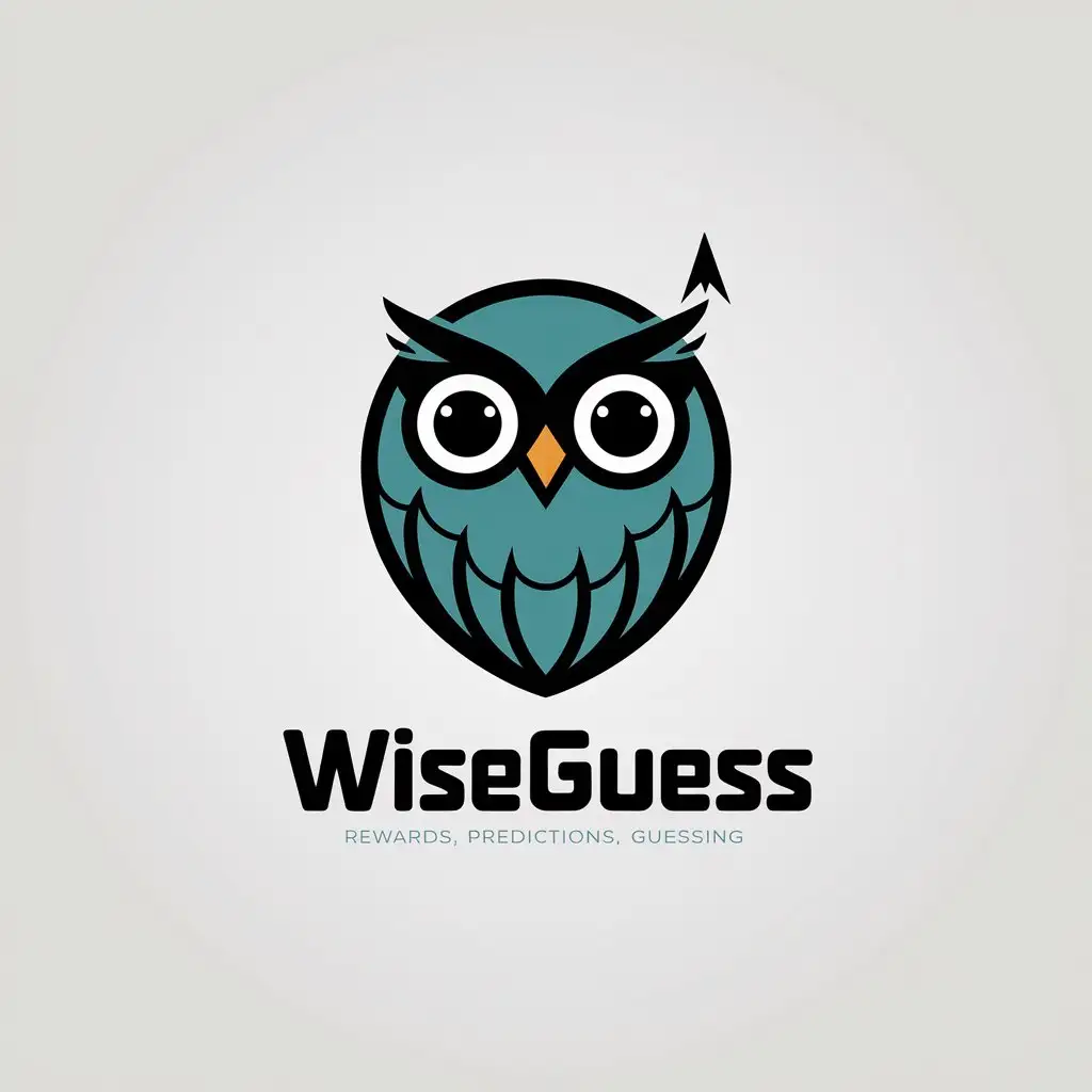 LOGO Design for WiseGuess Owl Symbol with Sharp Arrows and Clear Background for Entertainment Industry