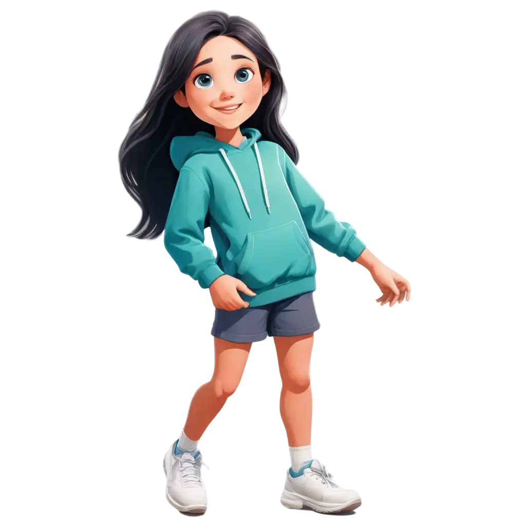 PNG-Cartoon-Drawing-Happy-13YearOld-Girl-with-Hazel-Eyes-and-Black-Hair