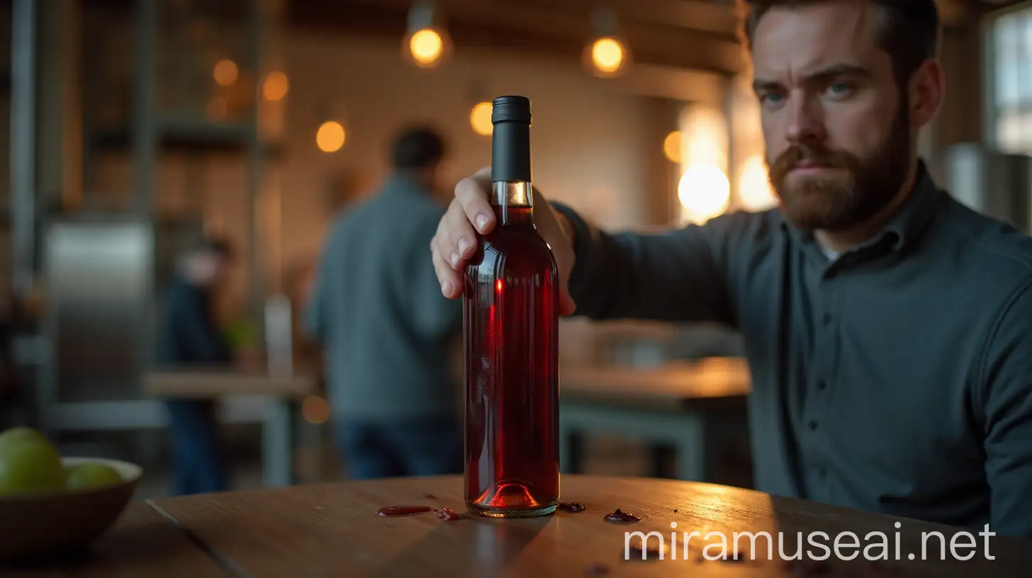 Man Making Wine at Factory