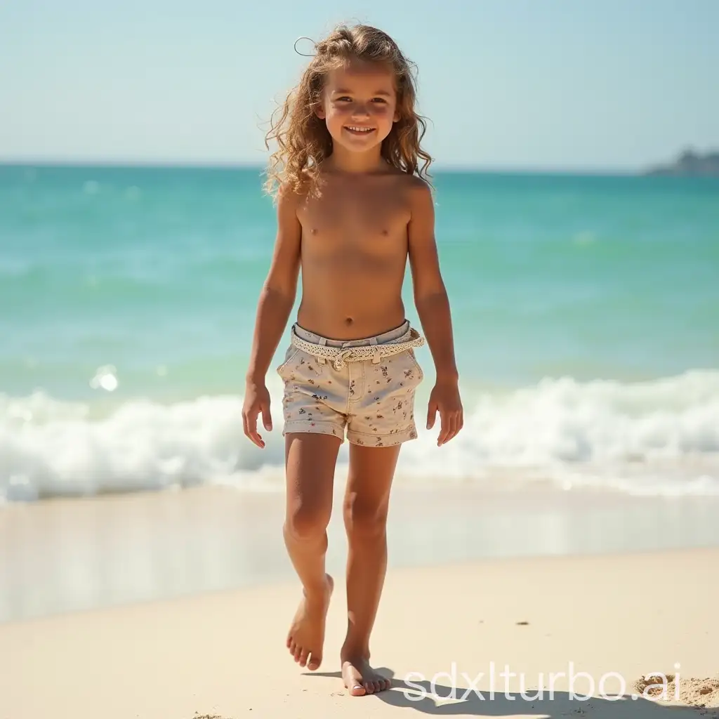 SunKissed-Teen-in-Saint-Tropez-Fashionable-Belted-Shorts-and-Open-Toe-Sandals