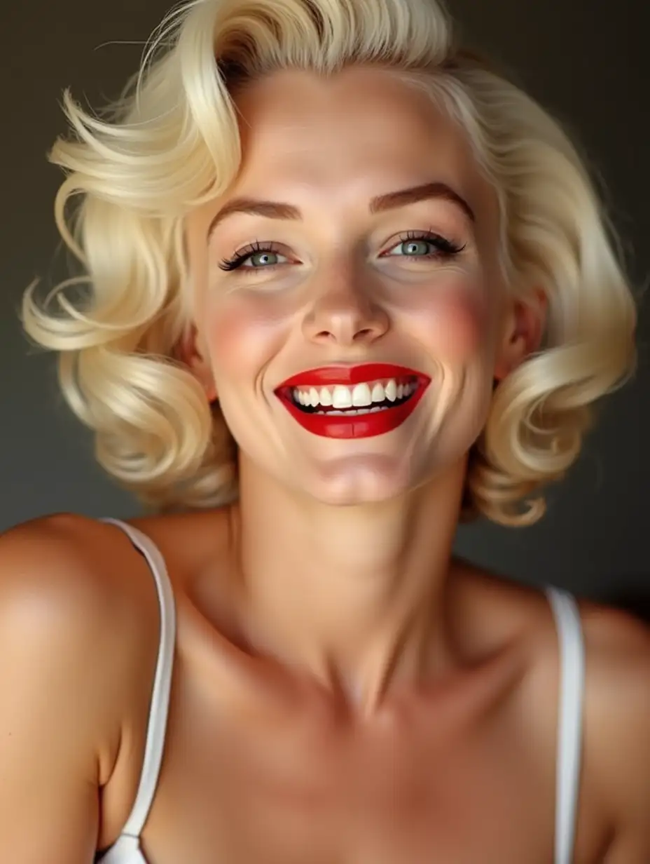 CloseUp-Portrait-of-Marilyn-Monroe-with-Blonde-Hair-and-Red-Lipstick