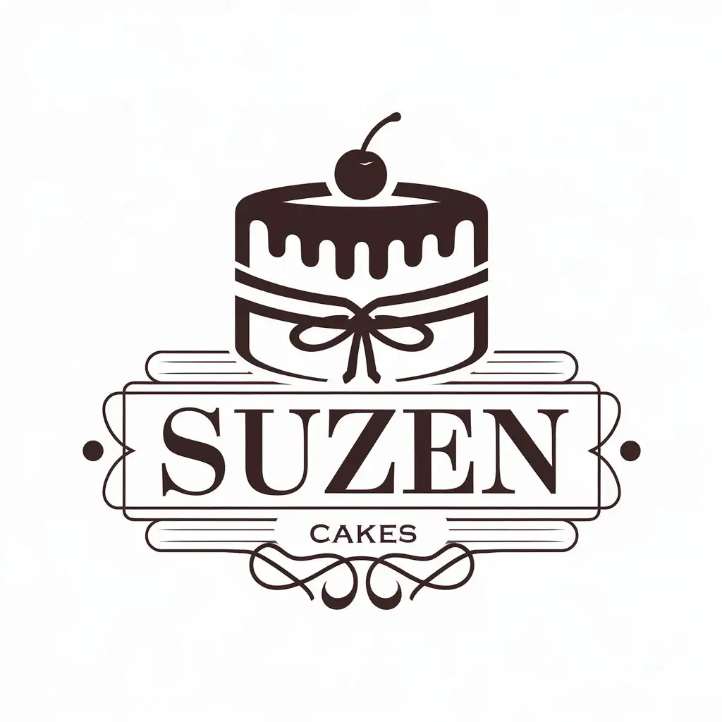 LOGO-Design-for-Suzen-Cakes-Elegant-Vector-Logo-with-Cake-Symbol-and-Clear-Background