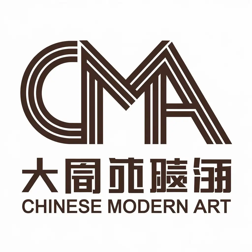 LOGO Design for Chinese Modern Art Minimalist CMA Symbol with Clear Background for Versatile Industry Use