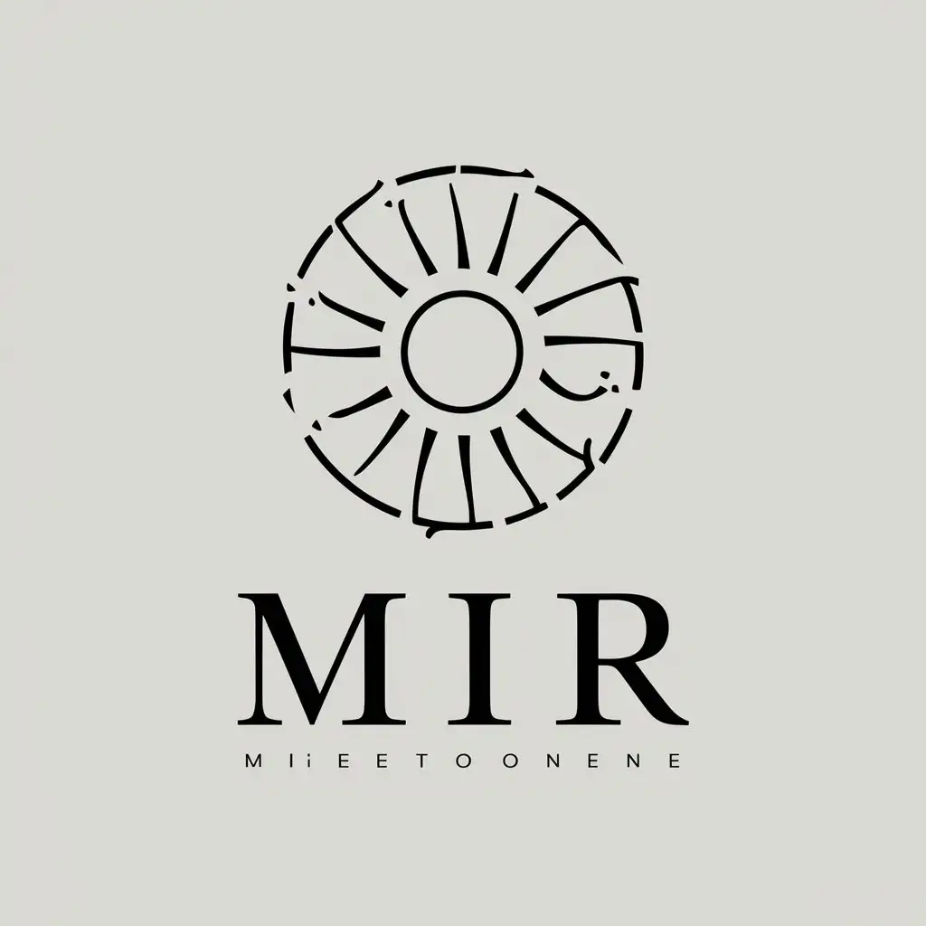 a vector logo design,with the text "Mir", main symbol:Corona,Moderate,clear background