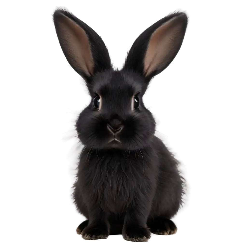 Cute-Black-Rabbit-PNG-HighQuality-Transparent-Image-for-Versatile-Use