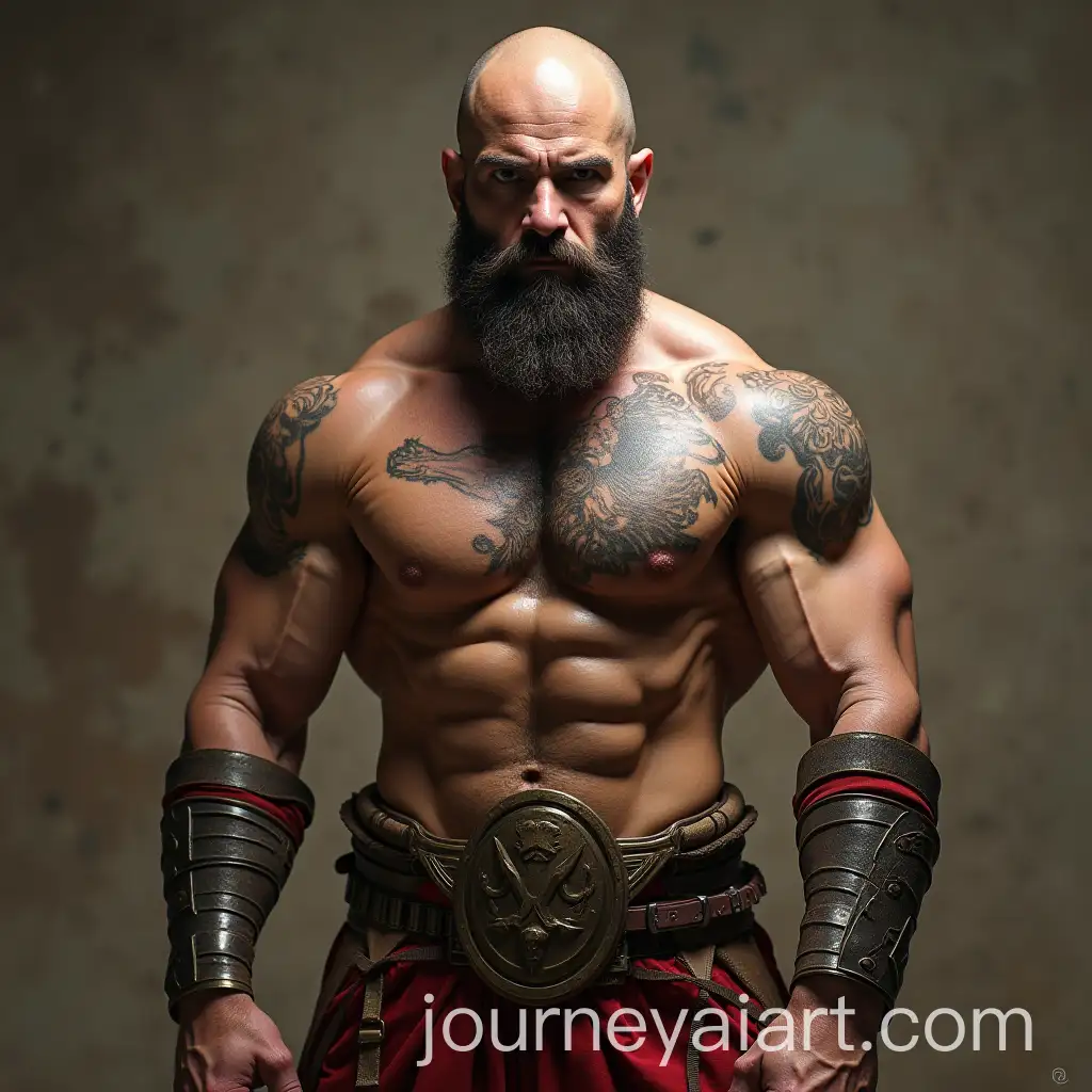 Futuristic-Muscular-Warrior-with-Bald-Head-and-Beard-Spanish-Inspired