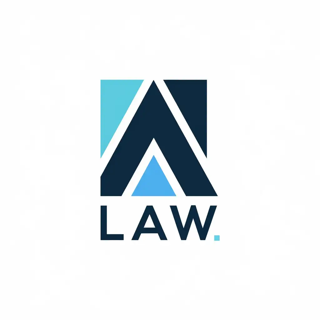 LOGO Design for AILaw Modern Letter Mark with Dark Blue Sky Blue and Yellow