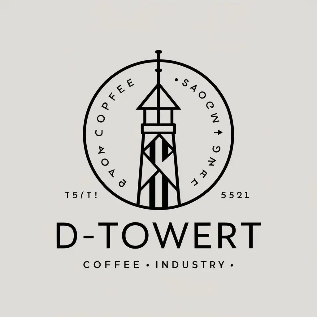 a vector logo design,with the text "Dtowert", main symbol:tower,Moderate,be used in coffee industry,clear background