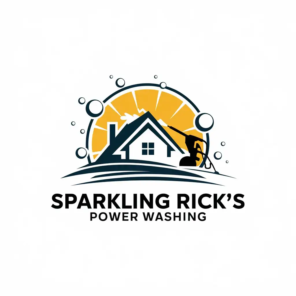 LOGO Design for Sparkling Ricks Power Washing House Pressure Washer Bubbles for Real Estate