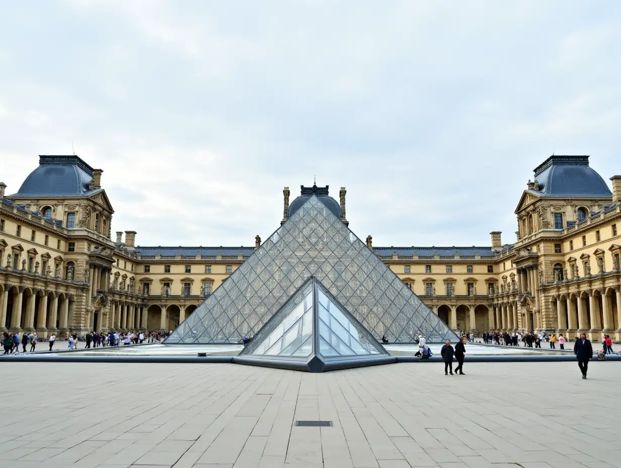 Louvre museum outside front view