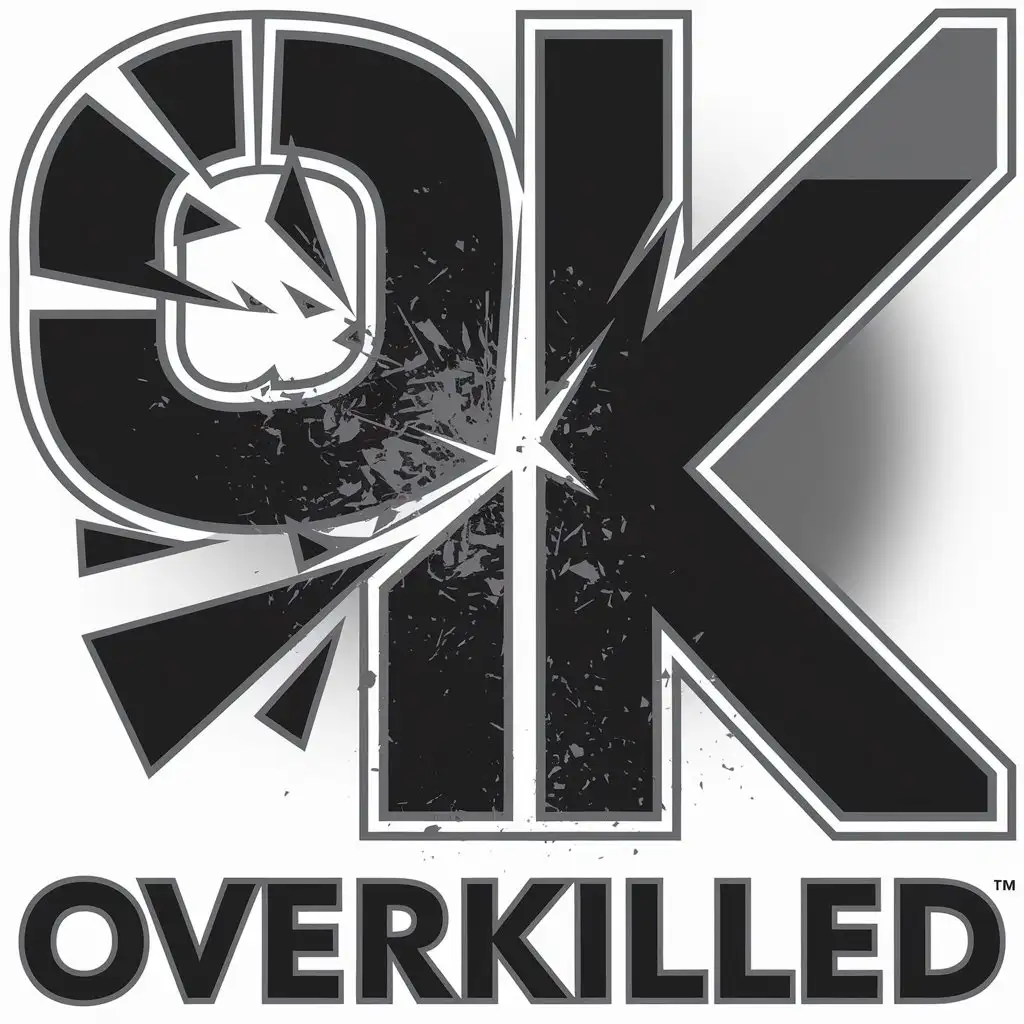 LOGO Design for Overkilled Shattered Letters Theme for Entertainment Industry