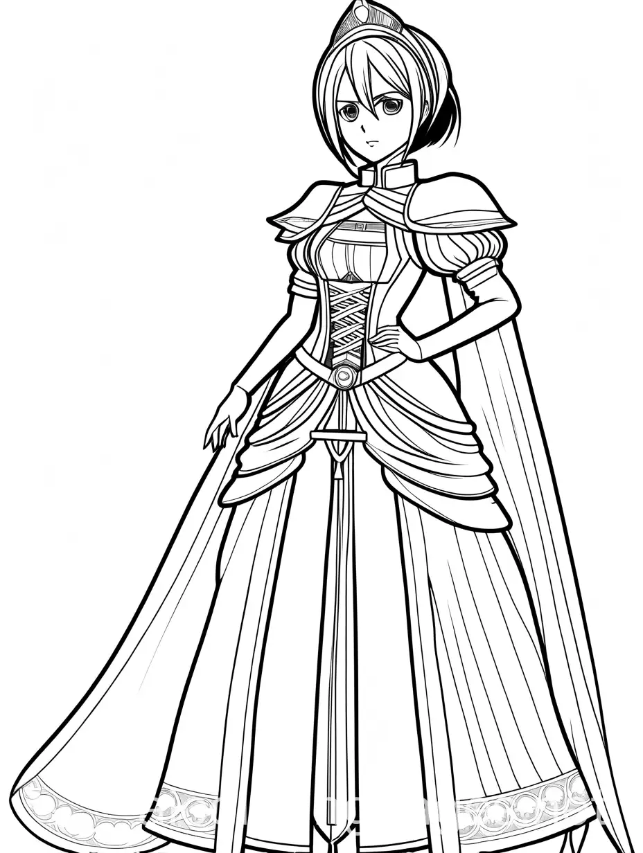 Mikasa-Ackerman-as-a-Princess-Coloring-Page-for-Kids