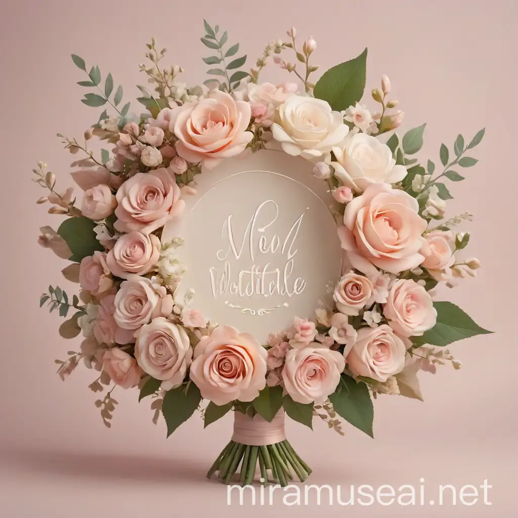 Elegant Soft Pink Flower Bouquet Logo for Weddings and Events