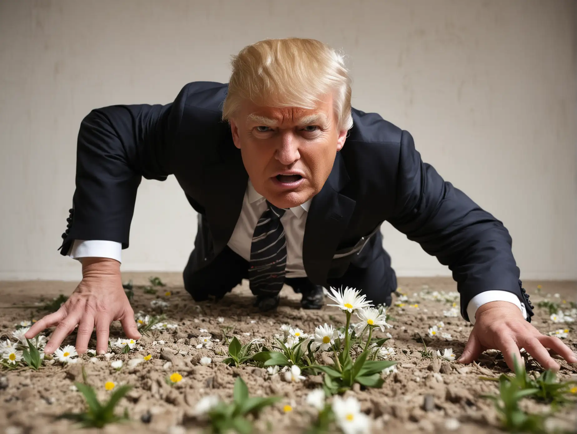 Aggressive-Wild-Donald-Trump-Crawling-on-Floor-in-a-Suit