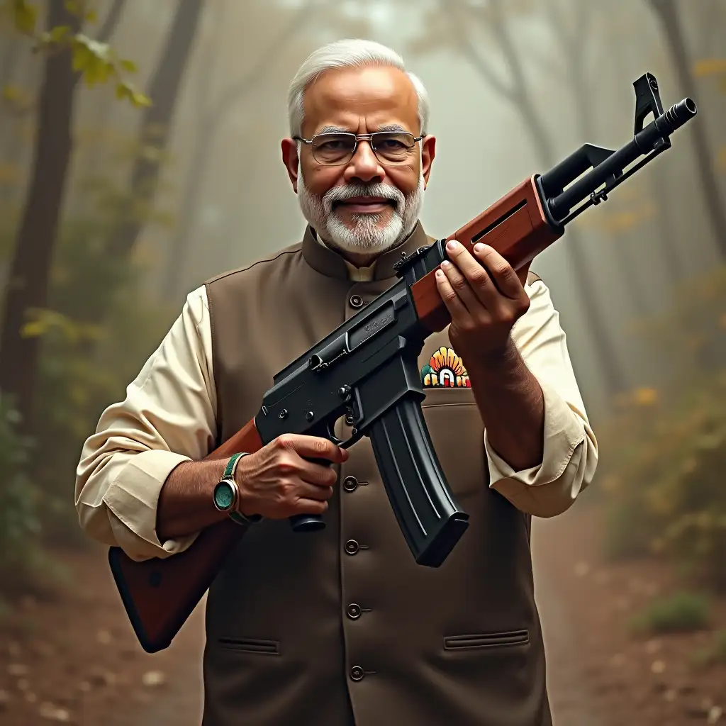 Narendra modi with ak47