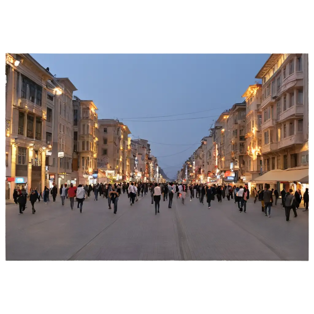 Istiklal-Street-in-Turkey-at-Night-PNG-Capturing-the-Vibrant-Nightlife-and-Iconic-Architecture