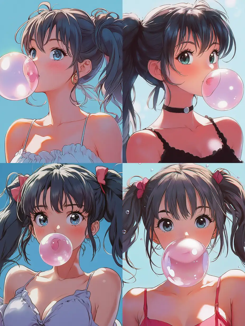 Anime-Girl-Blowing-Giant-Bubblegum-in-Ghibli-Style
