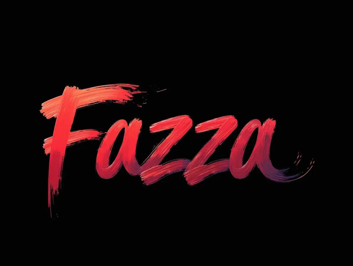 Realistic-Full-Color-Handwriting-Typography-Fazza-on-Black-Background