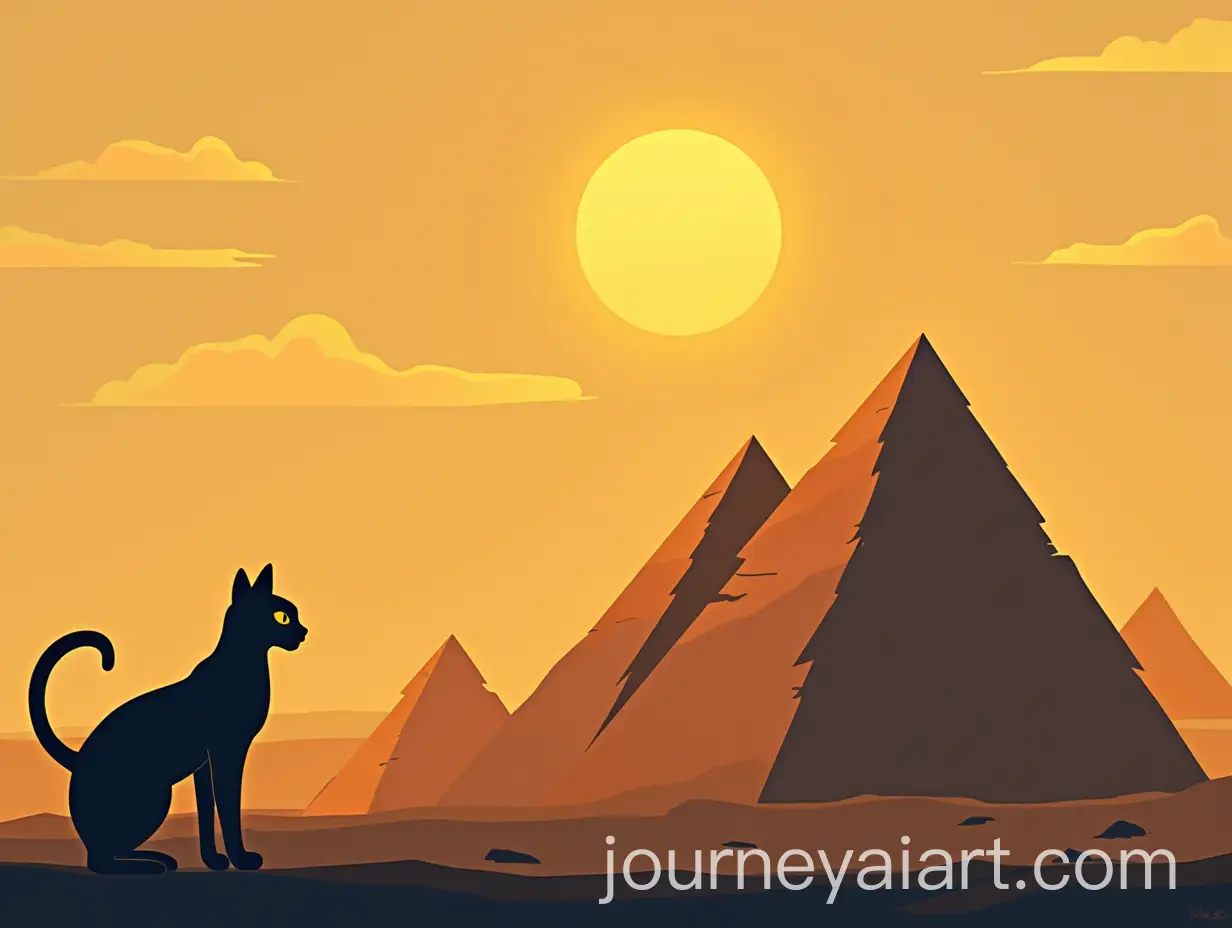 Ancient-Egyptian-Symbols-with-Eye-of-Horizon-Cat-and-Pyramids-in-Vector-Style